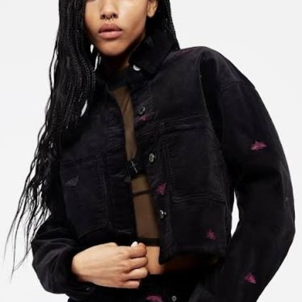 Disturbia Women's Black Corduroy Jacket Size 10